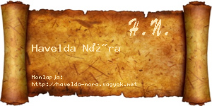 Havelda Nóra névjegykártya